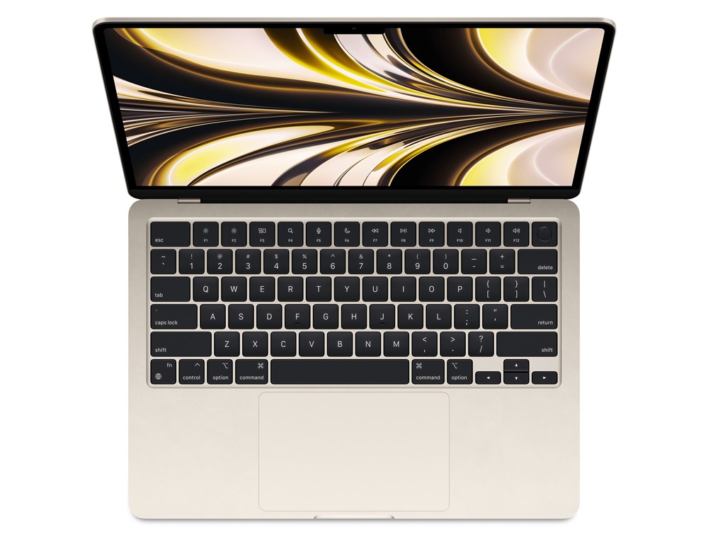 Apple MacBook Air 13 2022, M2 (8c CPU, 8c GPU), RAM 8 ГБ, SSD 256 ГБ, Apple graphics 8-core, macOS, английская раcкладка (KB-US), Starlight (Сияющая звезда), Z15Y000BJ