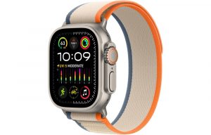 Apple Watch Ultra 2, 49 мм, корпус из титана, цвет ремешка Orange/Beige, Trail Loop, размер S/M (130-180 мм)