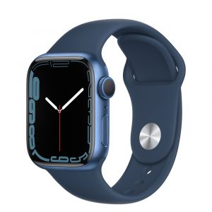 Apple Watch Series 7 41mm, Корпус из алюминия синего цвета, Спортивный ремешок MKN13RU