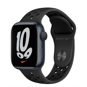 Apple Watch Series 7 41mm, корпус из алюминия в цвете Midnight (Тёмная ночь), Спортивный ремешок Nike MKN43RU
