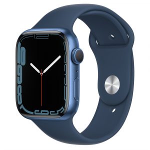 Apple Watch Series 7 45mm, Корпус из алюминия синего цвета, Спортивный ремешок MKN83RU