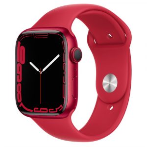 Apple Watch Series 7 45mm, корпус из алюминия в цвете (PRODUCT)RED (Красный), Спортивный ремешок MKN93RU