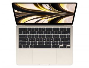 Apple MacBook Air 13 2022, M2 (8c CPU, 10c GPU), RAM 8 ГБ, SSD 512 ГБ, Apple graphics 10-core, macOS, английская раcкладка (KB-US), Starlight (Сияющая звезда), MLY23**/A