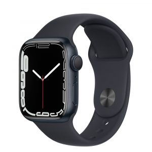 Apple Watch Series 7 41mm, корпус из алюминия в цвете Midnight (Тёмная ночь), Спортивный ремешок, MKMX3**/A