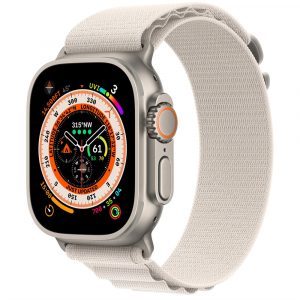 Apple Watch Ultra, 49 мм, корпус из титана, ремешок титановый/звёздный, Alpine Loop (S 130-160 мм)
