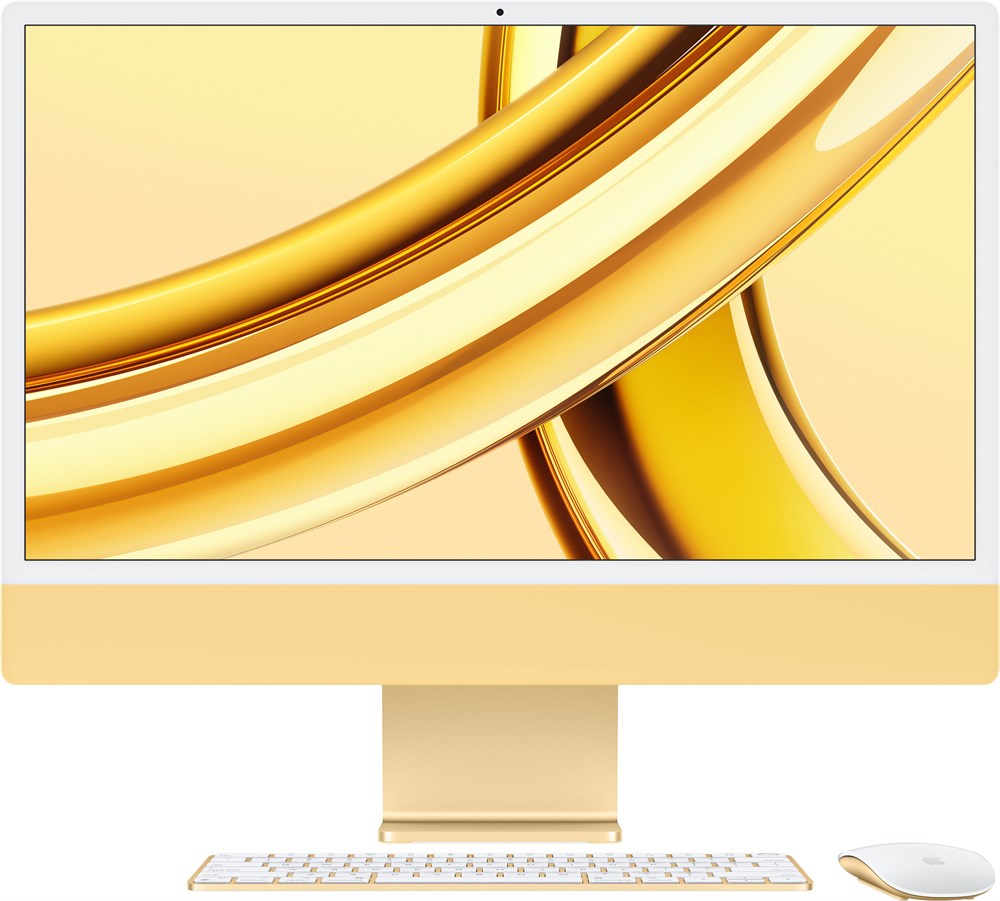 Apple iMac 24 2023, M3 (8c CPU, 10c GPU), RAM 8 ГБ, SSD 512 ГБ, английская раcкладка (KB-US), Yellow (Жёлтый), MQRM3**/A, Z19G, Z19F, — изображение 2