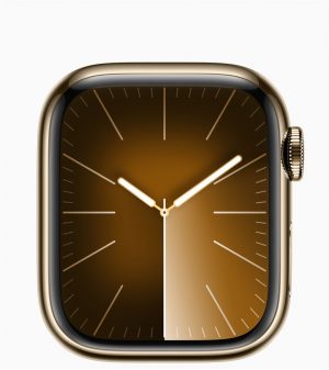 Apple Watch Series 9 41 мм, корпусс из нержавеющей стали, Золотой MRQ23, спортивный ремешок, в цвете Sunshine - S/M (140-190мм)