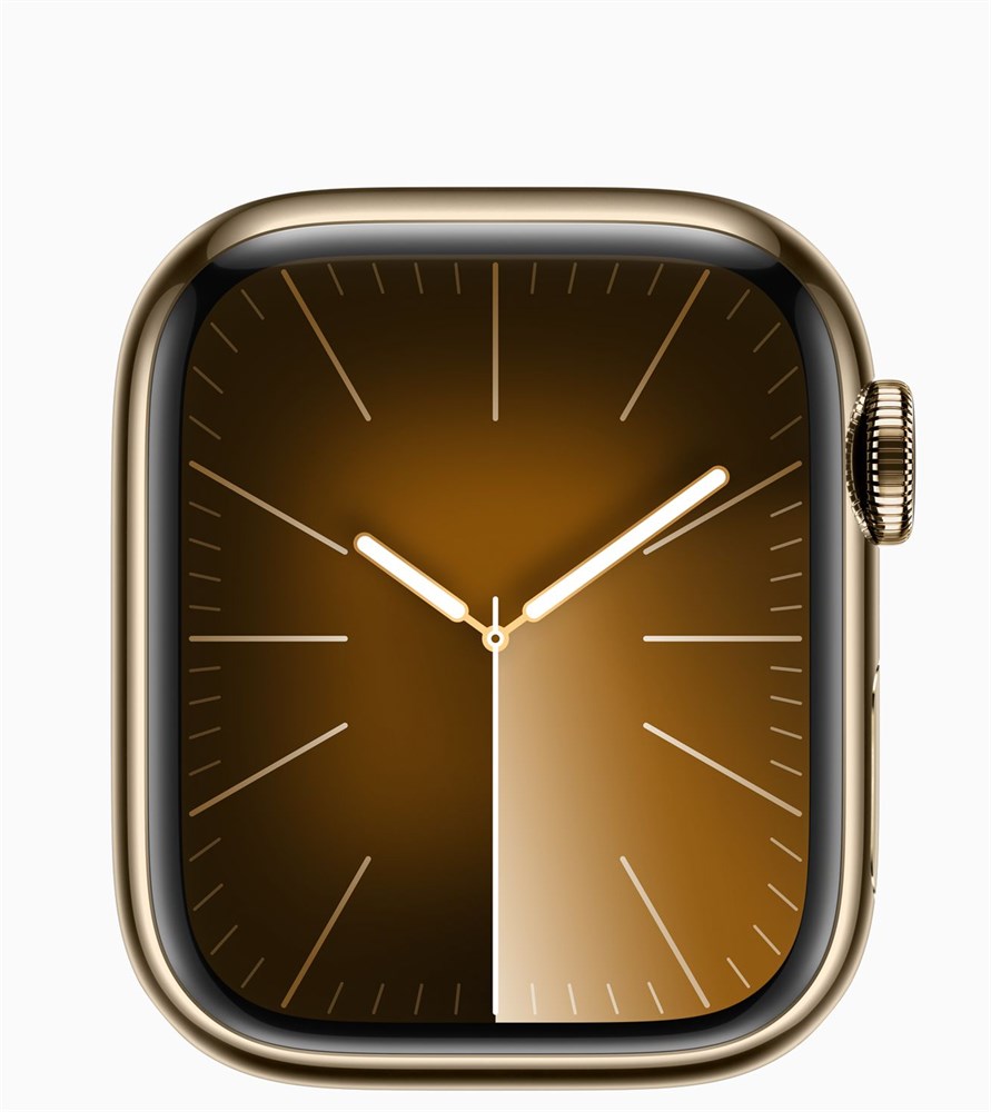 Apple Watch Series 9 41 мм, корпусс из нержавеющей стали, Золотой MRQ23, в цвете Black Unity - M/L (160–210мм)