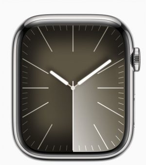 Apple Watch Series 9 45 мм, корпусс из нержавеющей стали, Серебристый MRQM3, спортивный ремешок, в цвете Clay - S/M (140-190мм)