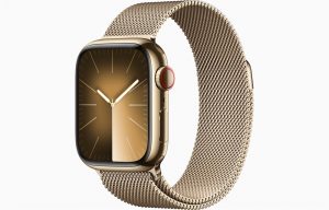Apple Watch Series 9 41 мм, корпусс из нержавеющей стали, Золотой MRQ23, миланский браслет, цвет Золотой
