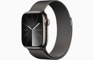 Apple Watch Series 9 41 мм, корпусс из нержавеющей стали, Графитовый MRQ33, миланский браслет, цвет Графитовый