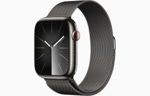 Apple Watch Series 9 45 мм, корпусс из нержавеющей стали, Графитовый MRQN3, миланский браслет, цвет Графитовый