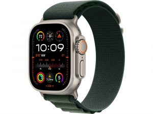 Apple Watch Ultra 2, 49 мм, Натуральный Титан корпус c Dark Green Alpine Loop ремешком - L (165-210 мм)