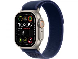 Apple Watch Ultra 2, 49 мм, Натуральный Титан корпус c Blue Trail Loop ремешком - S/M (130-180 мм)