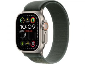 Apple Watch Ultra 2, 49 мм, Натуральный Титан корпус c Green Trail Loop ремешком - S/M (130-180 мм)