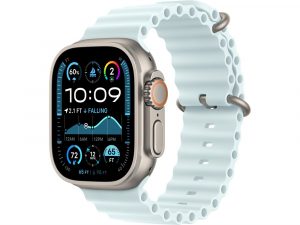 Apple Watch Ultra 2, 49 мм, Натуральный Титан корпус c Ice Blue Ocean Band