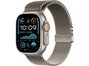 Apple Watch Ultra 2, 49 мм, Натуральный Титан корпус c Натуральный Титан с Titanium Milanese Loop ремешком - S (130-160 мм)