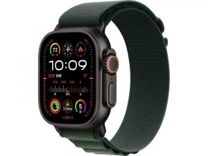 Apple Watch Ultra 2, 49 мм, Чёрный Титан корпус c Dark Green Alpine Loop ремешком - S (130-160 мм)