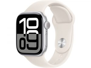 Apple Watch Series 10, 42 мм, Silver, Алюминиевый корпус с Starlight Sport Band - S/M (130-180мм)