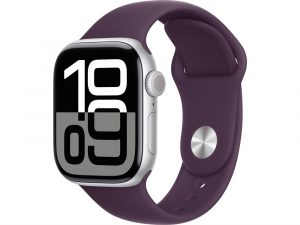 Apple Watch Series 10, 42 мм, Silver, Алюминиевый корпус с Plum Sport Band - S/M (130-180мм)