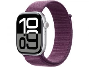 Apple Watch Series 10, 42 мм, Silver, Алюминиевый корпус с Plum Sport Loop