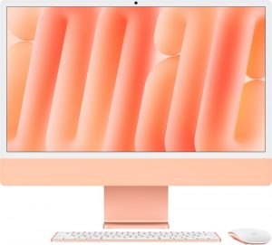 Apple iMac 24 2024, M4 (8c CPU, 8c GPU), RAM 24 ГБ, SSD 256 ГБ, английская раcкладка (KB-US), Orange (Оранжевый), Part Num, Standard glass