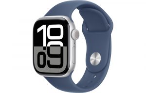 Apple Watch Series 10, 46 мм, Silver, Алюминиевый корпус с Denim Sport Band - S/M (140-190мм)