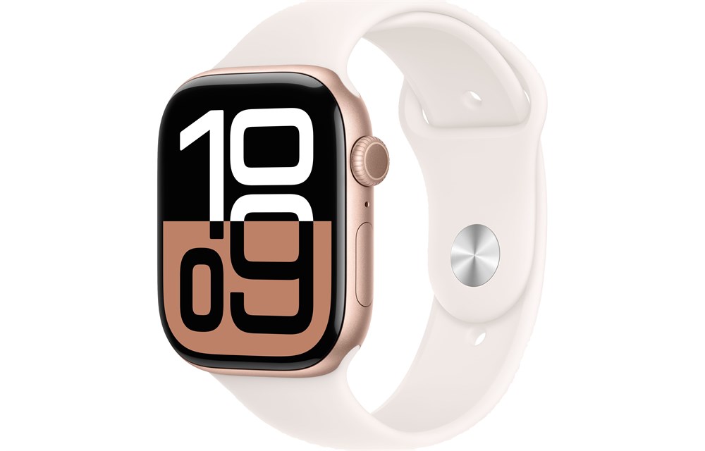 Apple Watch Series 10, 42 мм, Gold, Алюминиевый корпус с Light Blush Sport Band - M/L (150-200мм)