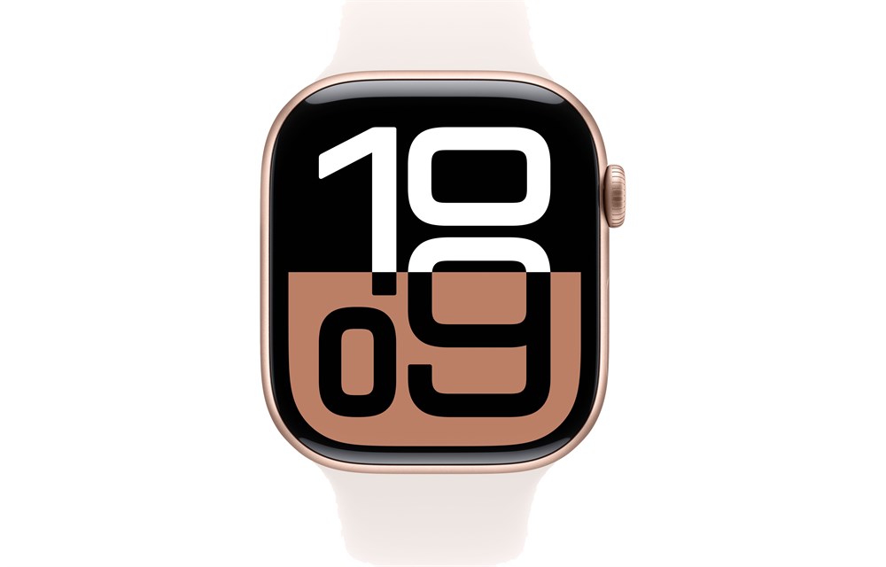 Apple Watch Series 10, 42 мм, Gold, Алюминиевый корпус с Light Blush Sport Band - M/L (150-200мм) — изображение 2