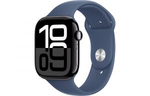 Apple Watch Series 10, 42 мм, Jet Black, Алюминиевый корпус с Denim Sport Band - M/L (150-200мм)