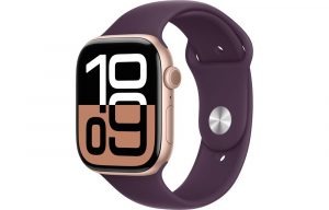 Apple Watch Series 10, 42 мм, Gold, Алюминиевый корпус с Plum Sport Band - M/L (150-200мм)