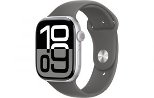 Apple Watch Series 10, 46 мм, Silver, Алюминиевый корпус с Stone Gray Sport Band - S/M (140-190мм)