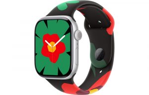 Apple Watch Series 10, 46 мм, Silver, Алюминиевый корпус с Black Unity Sport Band - Unity Bloom - S/M (140-190мм)
