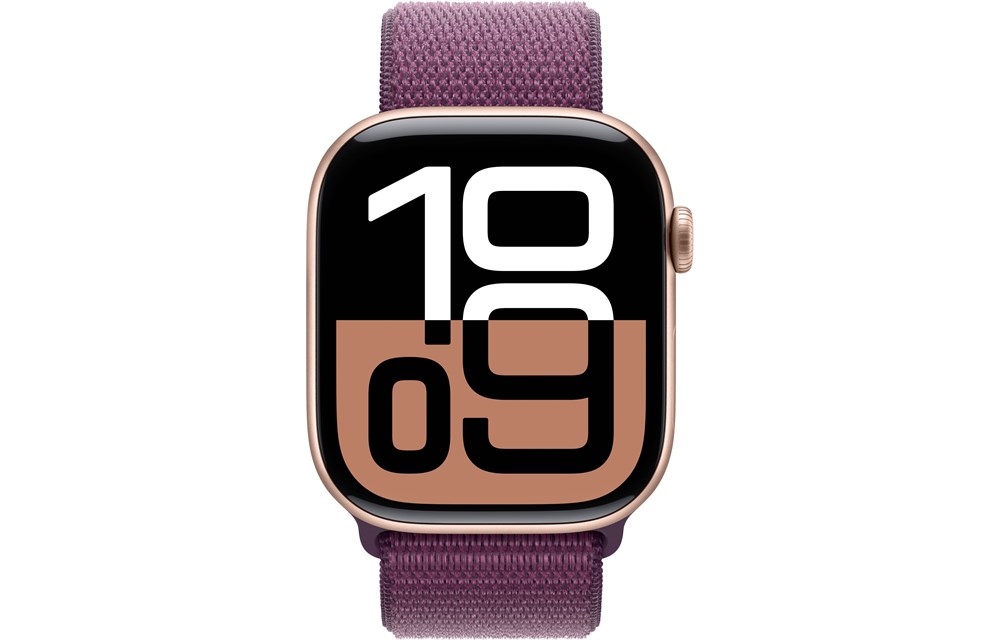 Apple Watch Series 10, 42 мм, Gold, Алюминиевый корпус с Plum Sport Loop — изображение 2