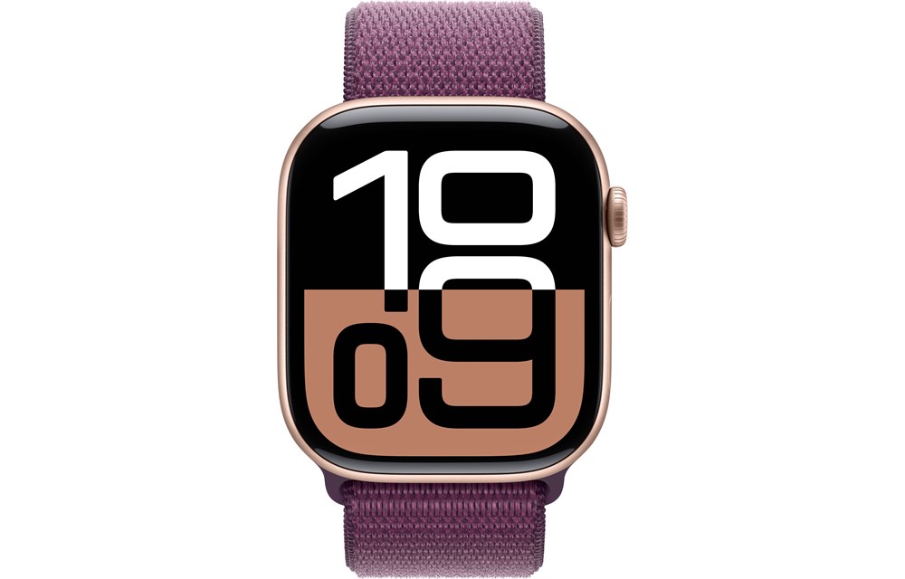 Apple Watch Series 10, 46 мм, Gold, Алюминиевый корпус с Plum Sport Loop — изображение 2
