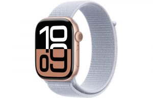 Apple Watch Series 10, 46 мм, Gold, Алюминиевый корпус с Blue Cloud Sport Loop