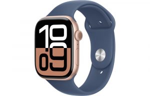 Apple Watch Series 10, 46 мм, Gold, Алюминиевый корпус с Denim Sport Band - M/L (160-210мм)