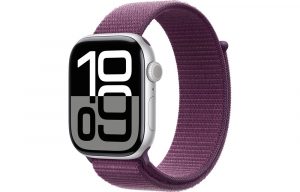 Apple Watch Series 10, 46 мм, Silver, Алюминиевый корпус с Plum Sport Loop