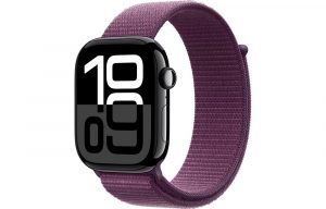 Apple Watch Series 10, 42 мм, Jet Black, Алюминиевый корпус с Plum Sport Loop