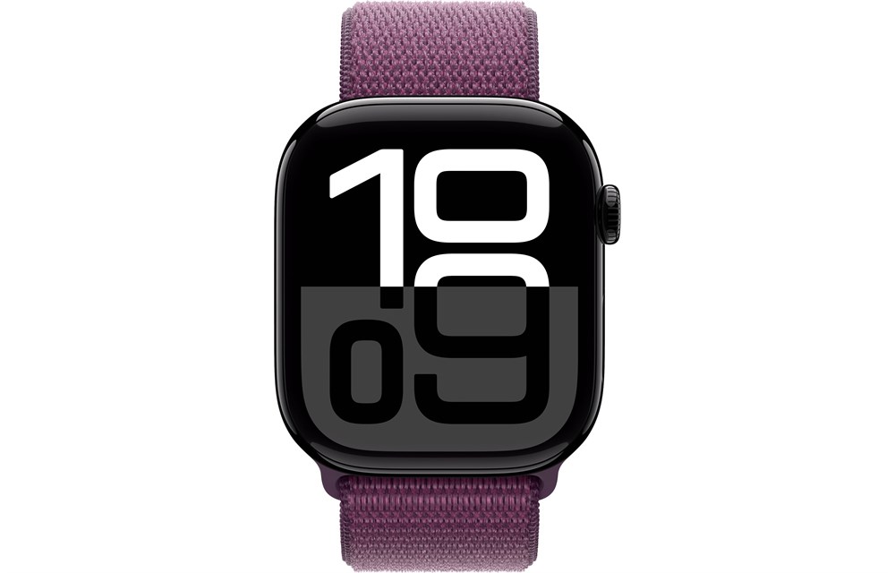 Apple Watch Series 10, 42 мм, Jet Black, Алюминиевый корпус с Plum Sport Loop — изображение 2