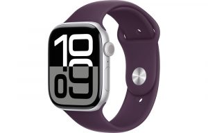 Apple Watch Series 10, 46 мм, Silver, Алюминиевый корпус с Plum Sport Band - M/L (160-210мм)