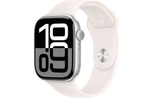 Apple Watch Series 10, 46 мм, Silver, Алюминиевый корпус с Light Blush Sport Band - M/L (160-210мм)