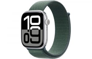 Apple Watch Series 10, 46 мм, Silver, Алюминиевый корпус с Lake Green Sport Loop