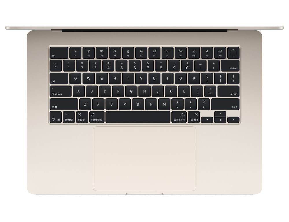 Apple MacBook Air 15, M4 (10c CPU, 10c GPU) RAM 16 ГБ, SSD 1 ТБ, Starlight (Сияющая звезда), английская раскладка (KB-US) — изображение 2